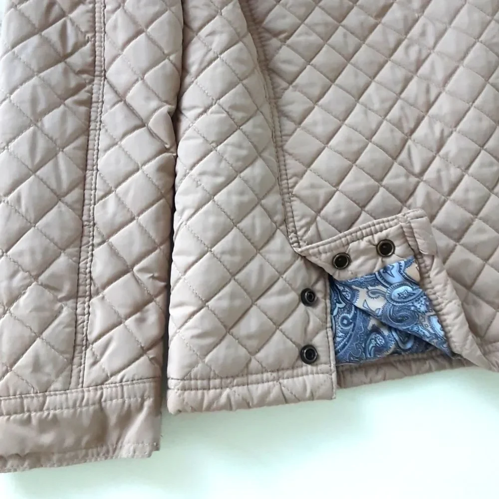 MISS ASHLEY by 26 International Beige Quilted Puffer Jacket Sz SP - Picture 8 of 11